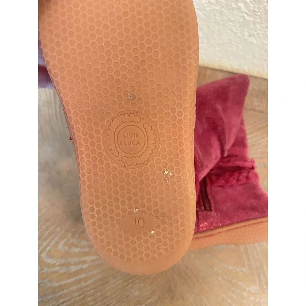 Livie & Luca Girls Shoes Boots Calliope Burgundy Shimmer Size 10